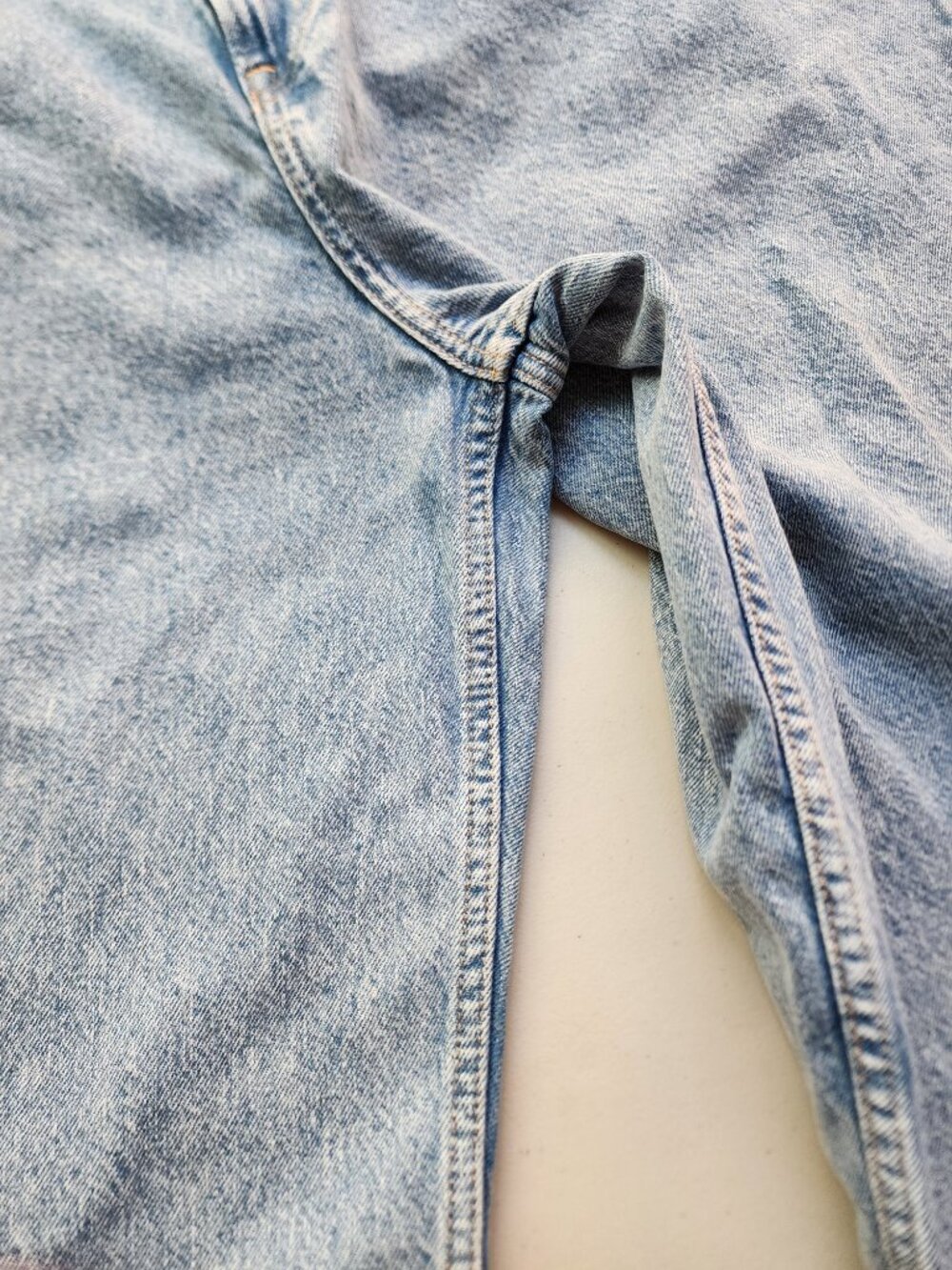 HM Fairfax Baggy Jeans 36x32 Men's Streetwear Grunge Y2K Rigid Denim Light Wash - Picture 8 of 10